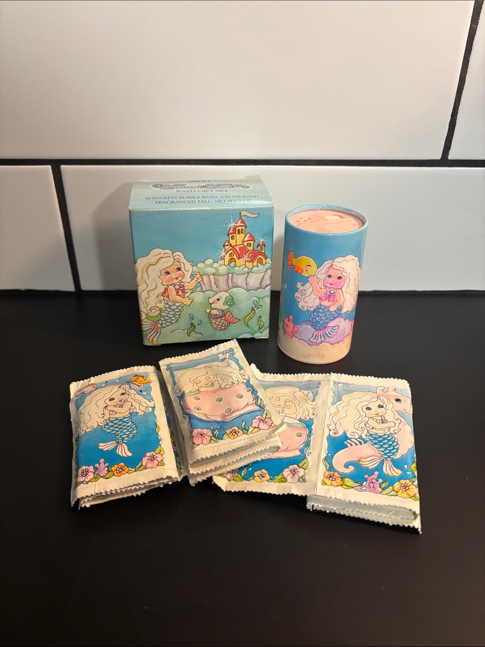 Vintage 1986 Avon x Tony Sweet Sea Mermaid Bath Gift Set Rare Kids 80’s NWT